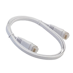 plat ethernet cat6 câble de réseau patch lead rj45 pour smart tv / ps4 2m blanc