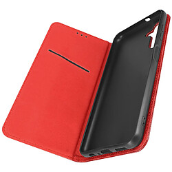 Avizar Housse pour Galaxy A13 5G et A04s Cuir Véritable Porte-carte Support Vidéo Rouge