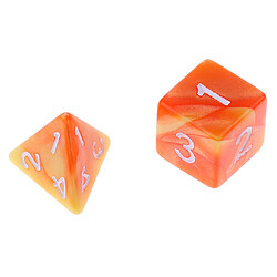 14pcs Dés Double Couleur Jeux de Rôle Donjons et Dragons D4 D6 D8 D10 D12 D20 Polyédrique Jeu de Dés - Jaune Orange et Rose Rouge Blanc