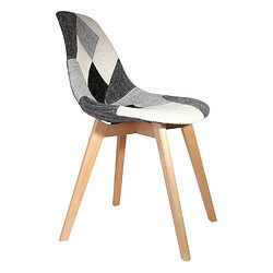 Toilinux 2 Chaises design scandinave Patchwork - Gris