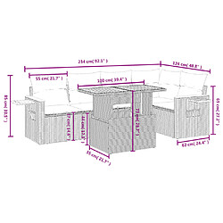 Avis vidaXL Salon de jardin 6 pcs avec coussins gris résine tressée