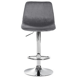 Decoshop26 Tabouret de bar x1 repose-pieds en métal confortable en forme d'arc assise en velours gris foncé 10_0004779 pas cher