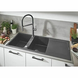 GROHE Evier composite avec égouttoir K500 - 1160 x 500 mm - Gris granite - 31647AT0