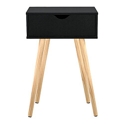 Helloshop26 Petite table avec tiroir table de nuit table de chevet commode meuble de rangement pieds de table en pin 60 cm noir 03_0003143