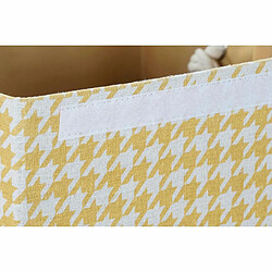 Panier à linge DKD Home Decor Pied de coq 36 x 36 x 55 cm Gris Bleu Jaune (3 Unités) pas cher