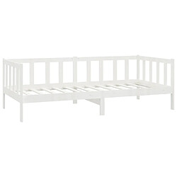 Acheter vidaXL Lit de repos avec matelas 90x200 cm Blanc Bois de pin massif