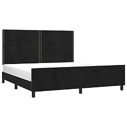 Avis Maison Chic Lit adulte - Cadre Structure de lit avec tête de lit Contemporain Noir 180x200 cm Velours -MN42498