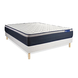 Avis ACTISOM Ensemble matelas Ressorts ensachés+Mémoire de forme ACTIFLEX MAX 200x200 cm Maxi épaisseur 7zones confort + sommier KIT blanc