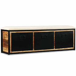 Maison Chic Banc de rangement | Meuble de rangement d'Entrée | Coffres d'Intérieur avec 3 tiroirs Bois de manguier 120x30x40 cm -MN66659