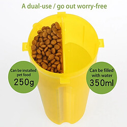 Acheter Wewoo Distributeur d'Eau Animaux jaune pour de compagnie avec un bol pliant Bouteille et de nourriture à double usage portative extérieure