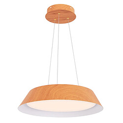 Helloshop26 Lustre à éclairage led de 40 cm luminaire moderne 21 w lustre avec grain de bois cadre en métal lumière chaude 3000 k luminaire suspendu naturel 20_0008821