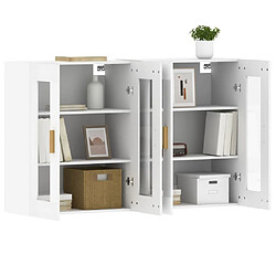 Acheter Maison Chic Lot de 2 Armoires murales,Meuble de Rangement,Armoire Suspendue blanc bois d'ingénierie -MN43692