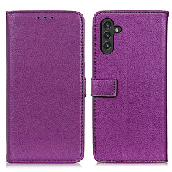 Etui en PU texture litchi, fermeture magnétique violet pour votre Samsung Galaxy A13 5G