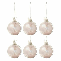 Paris Prix Lot de 6 Boules de Noël Couronne 8cm Rose