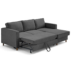 Lisa Design Jake - canapé d'angle droit 4 places convertible avec coffre en tissu velours relief