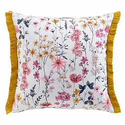 Paris Prix Coussin Déco en Velours Florabella 40x40cm Blanc