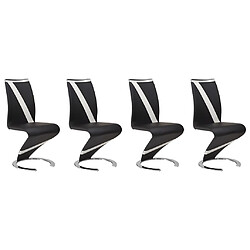 Acheter Vente-Unique Lot de 4 chaises TWIZY - Simili noir & blanc