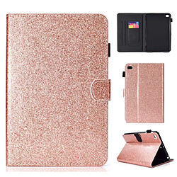 Wewoo Housse Étui Coque Pour iPad Mini 1/2/3/4/5 à rabat horizontal en cuir avec poudre de scintillement support et fente carte or rose