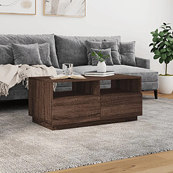 Acheter ComfortXL Table Basse Avec Lumières LED Chêne Marron 90x49x40 Cm