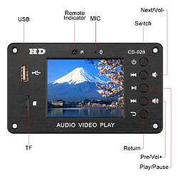 Universal 7 Décodeur audio et vidéo Bluetooth 24V Écran LCD DTS Module Bluetooth sans perte MP4/MP5 Vidéo HD APE/WAV Carte de décodage Lecteur MP3