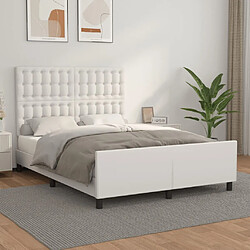 vidaXL Cadre de lit sans matelas blanc 140x190 cm similicuir