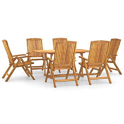 Salle à dîner de jardin 7 pcs,Table et chaise à manger Bois de teck solide -MN96844