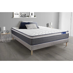 ACTISOM Ensemble matelas ACTIMEMO PLUS 140x200 Mémoire de forme Maxi épaisseur 7zones de confort + sommier KIT gris