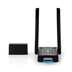 NEDIS Dongle réseau Wi-Fi AC1200 2.4/5 GHz (Dual Band) USB3.0 Vitesse Wi-Fi 1200 Mbps