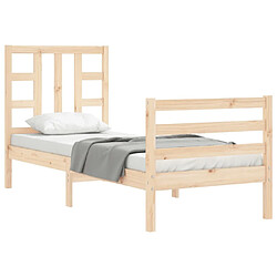 Acheter Maison Chic Cadre/structure de lit avec tête de lit pour adulte - Lit Moderne Chambre petit simple bois massif -MN79911