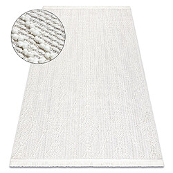 RUGSX Tapis NANO EN14A Diamants, bouclé, tissé plat blanc 240x330 cm