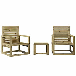 Maison Chic Ensemble de salle à manger de jardin 3 pcs,Table et chaises d'extérieur bois de pin imprégné -GKD887560