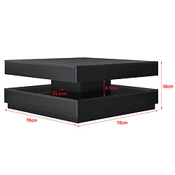 Table Basse avec Plateau Tournant Florenz Noir [en.casa]