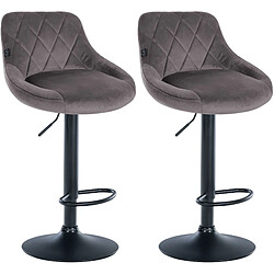 Non Lot de 2 tabourets de bar Lazio velours noir