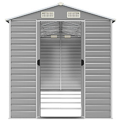 Avis Helloshop26 Abri de jardin cabane cabanon maison de stockage remise extérieur hangar outils robuste clair 191 x 470 x 198 cm acier galvanisé gris 02_0022245