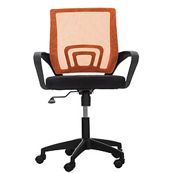 Decoshop26 Chaise de bureau sur roulettes avec accoudoirs hauteur réglable en microfibre orange 10_0002360