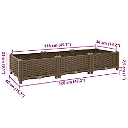 vidaXL Lit surélevé 120x40x23 cm Polypropylène pas cher