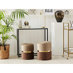 Beliani Pouf WICHITA Set de 2 Marron Velours