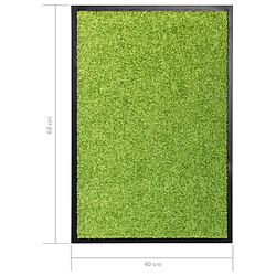 vidaXL Paillasson lavable Vert 40x60 cm pas cher