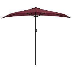 Helloshop26 Parasol de balcon mât en aluminium 270 x 135 x 245 cm demi bordeaux 02_0008314