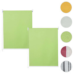 Mendler Lot de 2 stores à enroulement HWC-D52, store à enroulement latéral, 100x160cm protection solaire opaque ~ vert clair