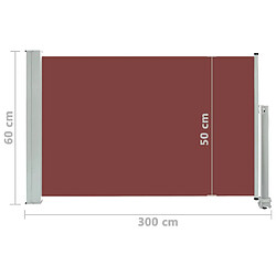 vidaXL Auvent latéral rétractable de patio 60x300 cm Marron pas cher