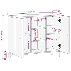 vidaXL Armoire latérale 90x33x75 cm bois massif de manguier pas cher