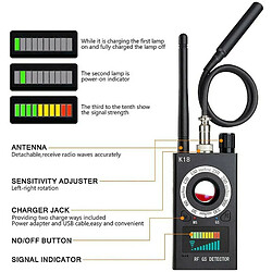 Avis Chrono Détecteur Détecteur Caméra Bug Signal de détection des bugs de localisation GPS Spy détecteur GPS Tracking périphérique sans fil GSM écoute(noir)