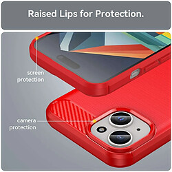 Avis Htdmobiles Coque pour Apple iPhone 15 Plus - housse etui silicone gel carbone + verre trempe - ROUGE