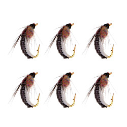 6Pcs Truite Mouches de Pêche Scud Crevettes Mouches de Pêche Nymphes Insectes