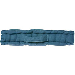 Pegane Lot de 4 coussins de sol en coton, coloris bleu canard - Dim : L 40 x l 40 x H 8 cm