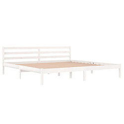 Avis Maison Chic Lit adulte - Lit simple Cadre de lit,Structure du lit Contemporain Bois massif de pin 200x200 cm Blanc -MN86294