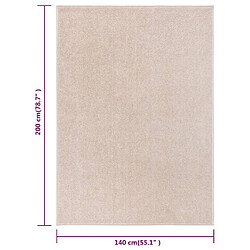 vidaXL Tapis à poils courts 140x200 cm Beige foncé pas cher