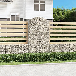 vidaXL Panier de gabions arqué 100x30x180/200 cm Fer galvanisé