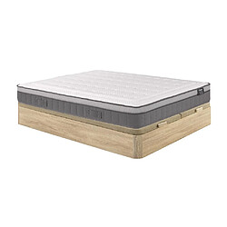 Vente-Unique Ensemble 180 x 200 cm sommier coffre naturel clair + matelas ressorts ensachés 7 zones et mémoire de forme ép.30cm - ASGARD de YSMÉE